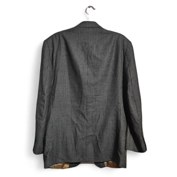 Vintage Oscar De La Renta gray & black wool tweed sport coat blazer size 41R - Picture 2 of 14
